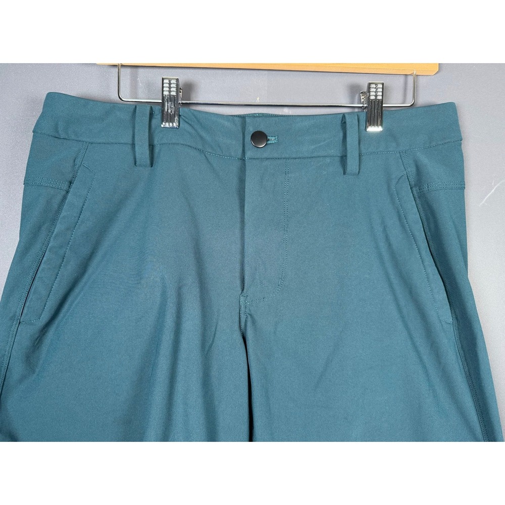 Lululemon Commission Shorts Mens 34 Teal Blue Golf Casual Performance 9 Inch